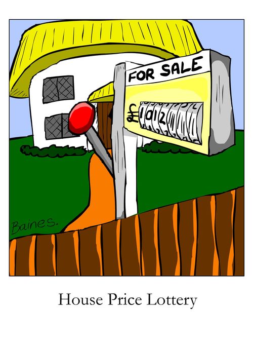 For Sale sign combined with Fruit Machine - 'House Price Lottery'