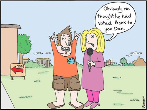 'Obviously we thought he had voted. Back to you Dan.'