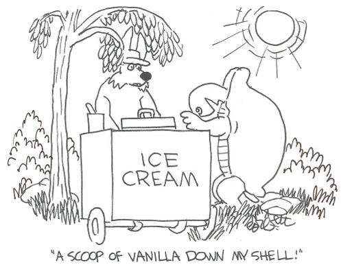 ICE CREAM: 'A scoop of vanilla down my shell!'