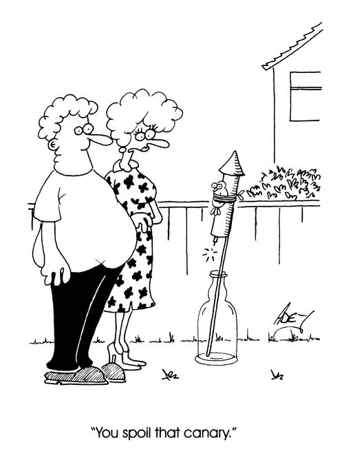 "You spoil that canary."