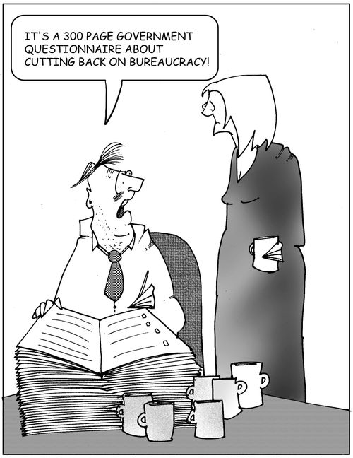 'It's a 300 page government questionnaire about cutting back on bureaucracy!'