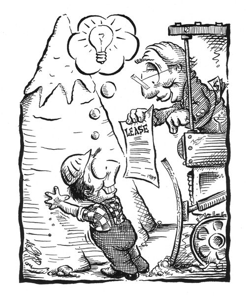 Offering a builder a lease on a mountain.