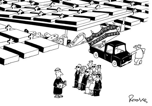 Cemetary - coffin disposal.