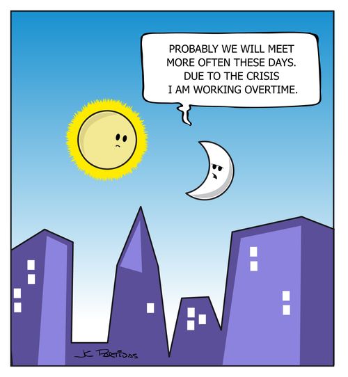 'Probably we will meet more often these days. Due to the crisis I am working overtime.'