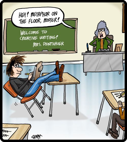 'Hey! Metaphor on the floor, Mister!'