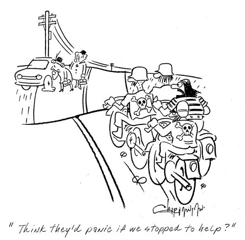 'Think they'd panic if we stopped to help?'