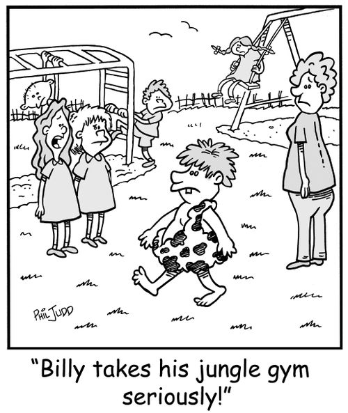'Billy takes his jungle gym seriously!'