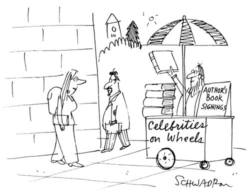 Celebrities on wheels - author's book signings.