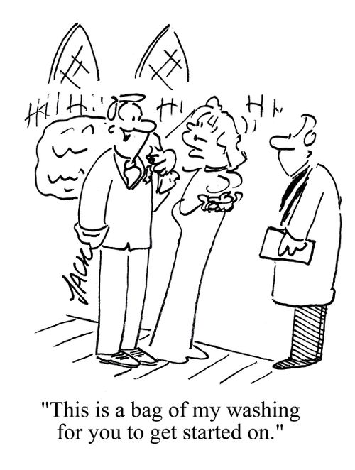 'This is a bag of my washing for you to get started on.'