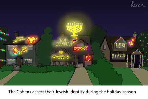 The Cohens assert their Jewish identity during the holiday season