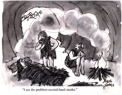 'I see the problem - second-hand smoke.'