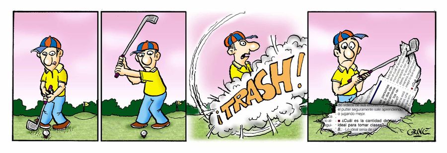 STRIP Golfer in cartoon rips page