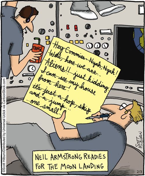 Neil Armstrong readies for the moon landing.