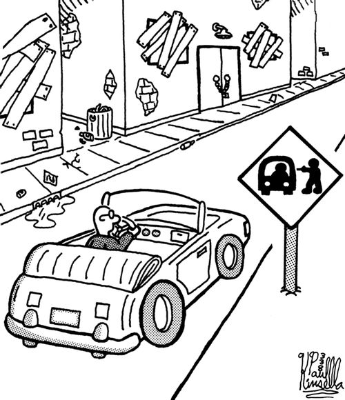 Carjacking warning sign