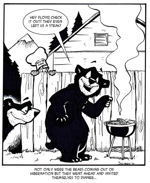 Not only were the bears coming out of hibernation but they went ahead and invited themselves to dinner.