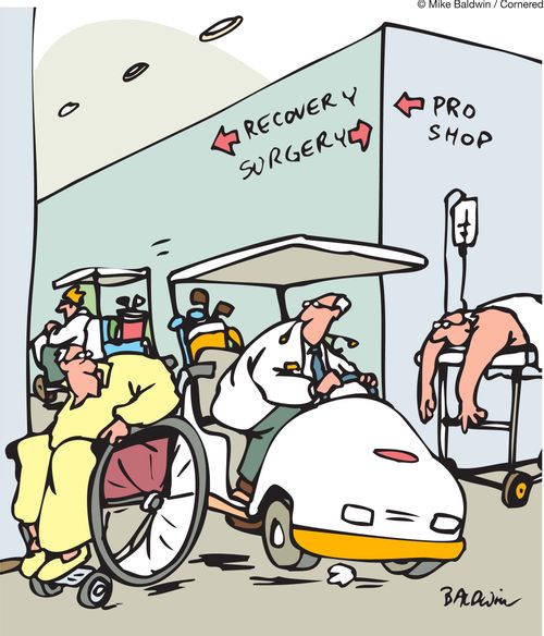 Golf cart in the hospital.