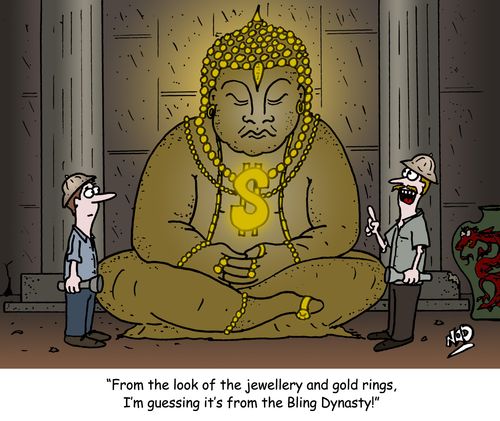 'From the look of the jewellery and gold rings, I'm guessing it's from the Bling Dynasty!'