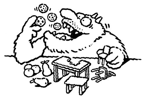 Monster eating furniture,