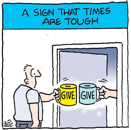 A sign that times are tough.