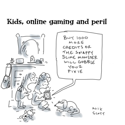 'Buy 1000 more credits or the snappy slime monster will gobble your pixie.'