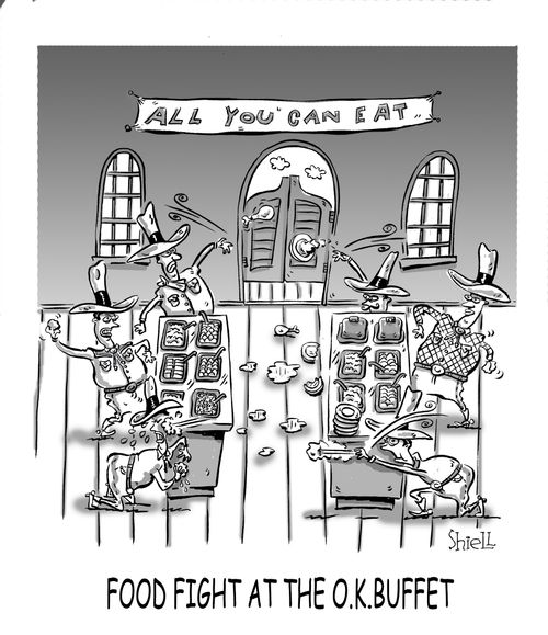 Food Fight At The O.K. Buffet.