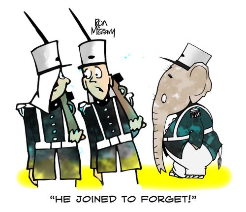 'He joined to forget,'