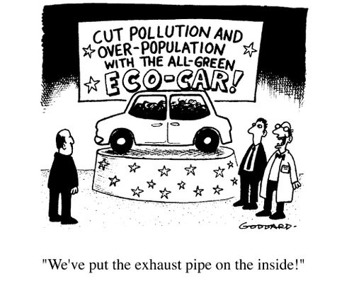 Eco-car - "We've put the exhaust on the inside!"