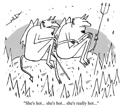 'She's hot... she's hot... she's really hot...'