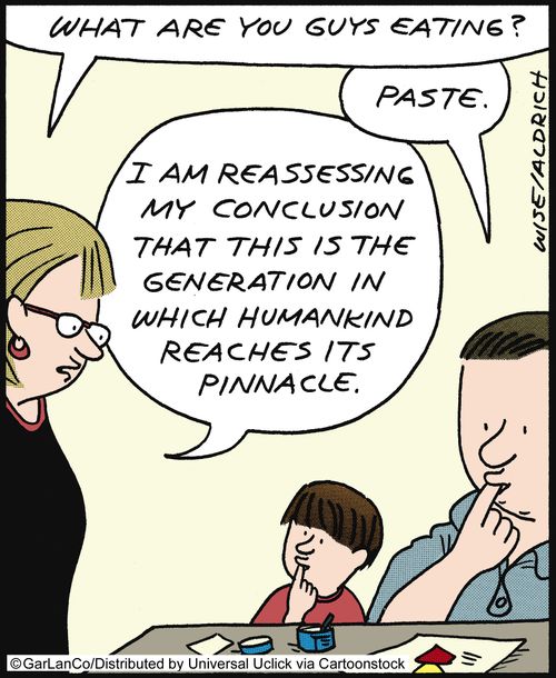 'What are you eating?' 'Paste.'