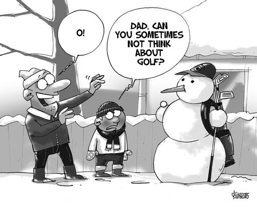 "Dad, can you sometimes not think about golf?"