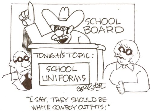 'I say, they should be white cowboy outfits!'