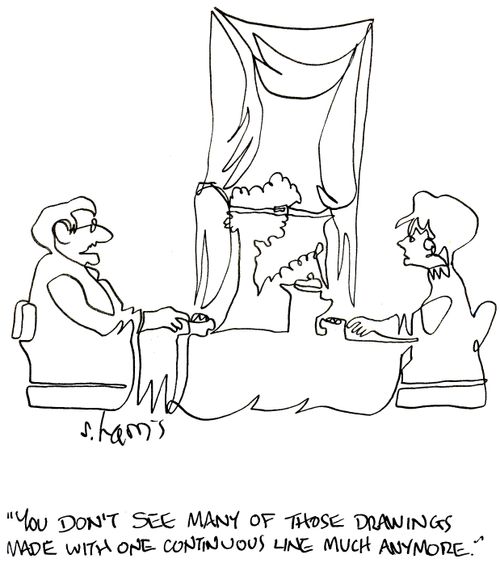 'You don't see many of those drawings made with one continuous line much anymore.'