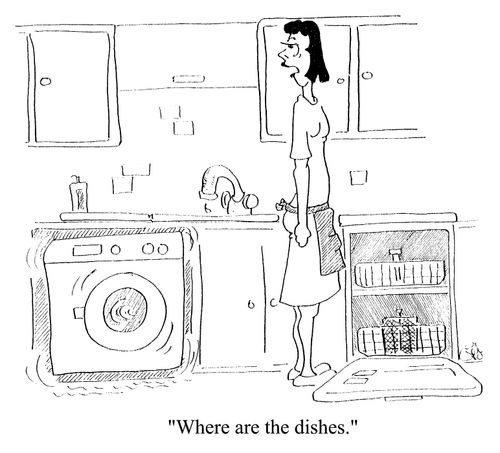 "Where are dishes?"