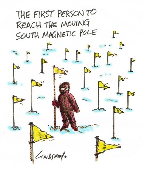 "The first person to reach the moving South Pole."