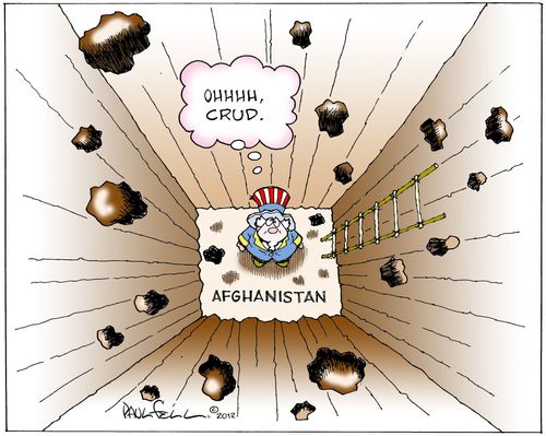 Uncle Sam Stuck in the Hole of the Afghan War.