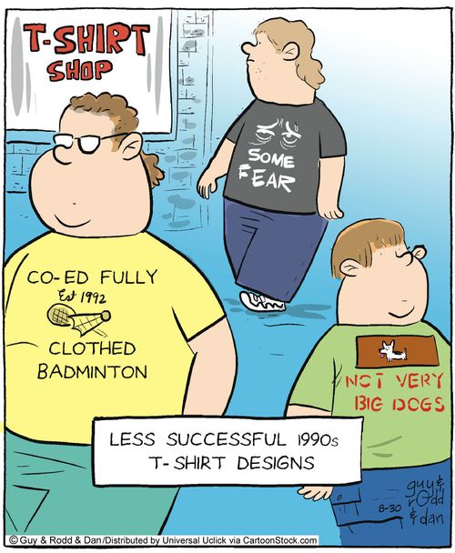 Less successful 1990s T-shirt designs.