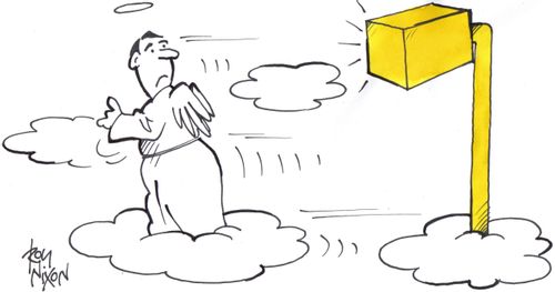 Angel with speed camera.