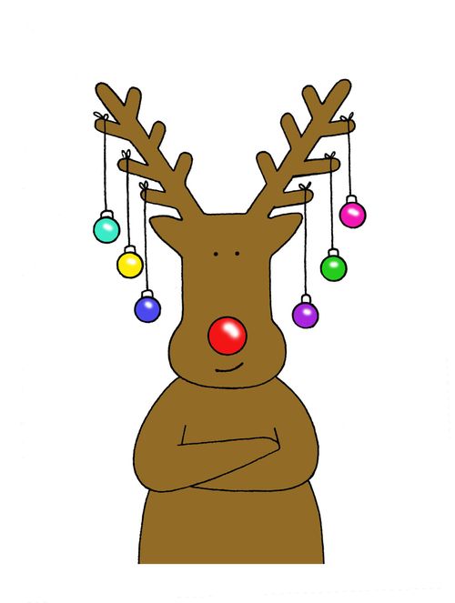 Rudolph with baubles.