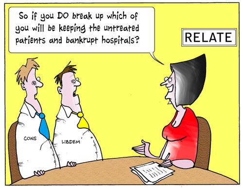 'So if you do break up which of you will be keeping the untreated patients and bankrupt hospitals?'