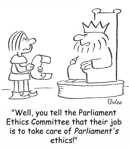 'Well, you can tell the Parliament Ethics Committee that their job is to take care of Parliament's ethics!'