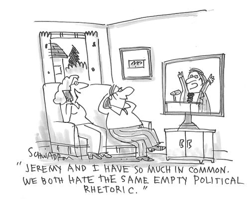 "Jeremy and I have so much in common. We both hate the same empty political rhetoric."
