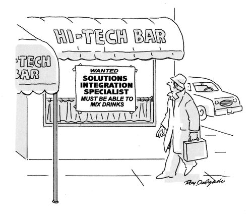 Wanted: Solutions Integration Specialist, Must Be Able To Mix Drinks.