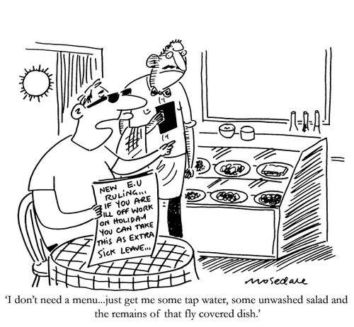 'I don't need a menu... just get me some tap water, some unwashed salad and the remains of that fly covered dish.'