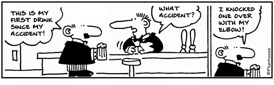 'My first drink since my accident.'