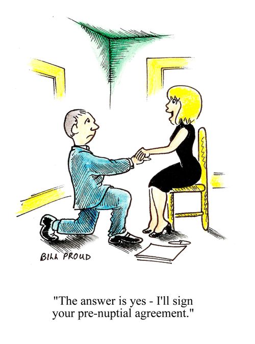 'The answer is yes - I'll sign your pre-nuptial agreement.'