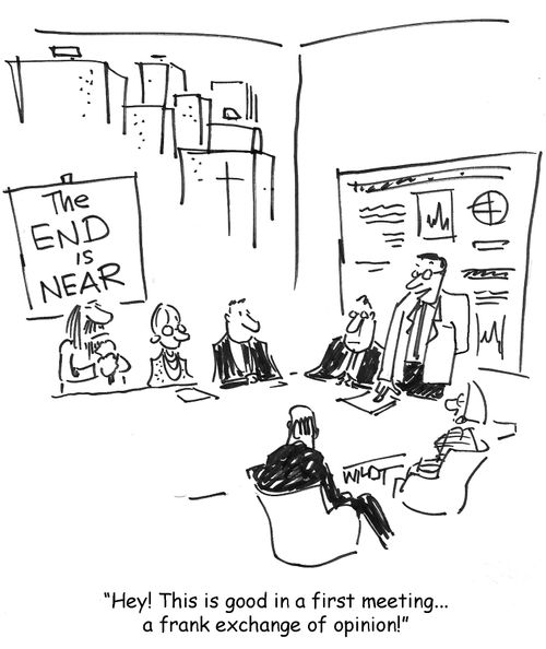 Hey! This is good in a first meeting. A frank exchange of opinion!