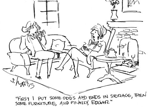 'First I put some odds and ends in storage, then some furniture, and finally, Edgar.'