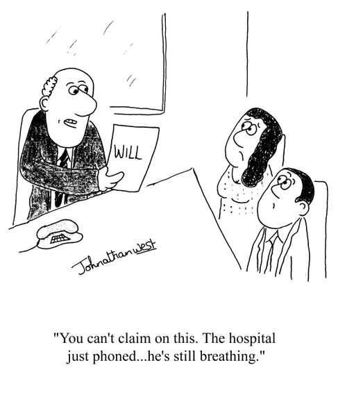 'You can't claim on this. The hospital just phoned...he's still breathing.'