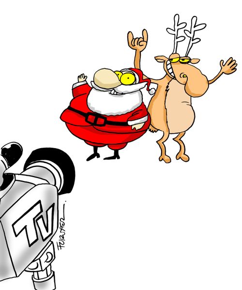 Santa on television.