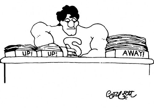 Superman's desk boxes: UP! UP!...Away!